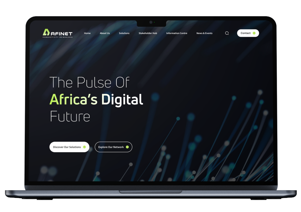 AFINET Website mockup