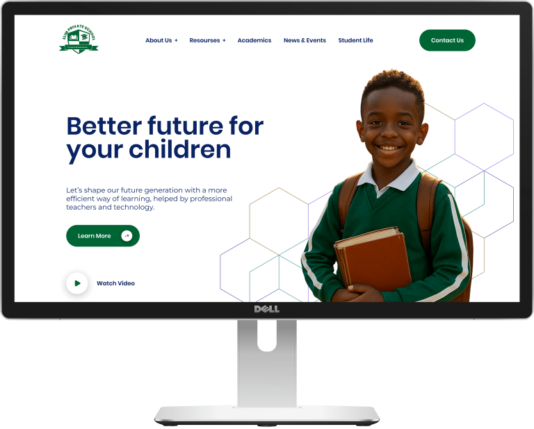 Elim Private School Site Design mockup