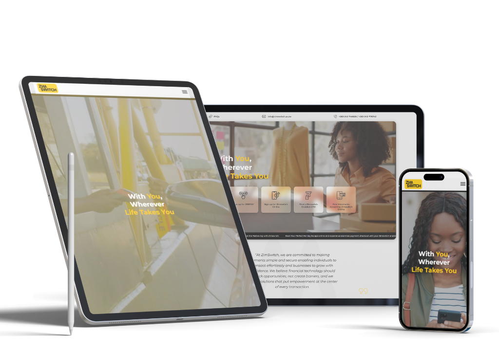 Zimswitch Technologies Website mockup